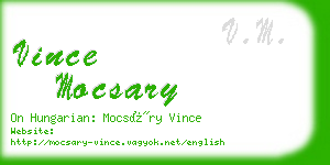 vince mocsary business card